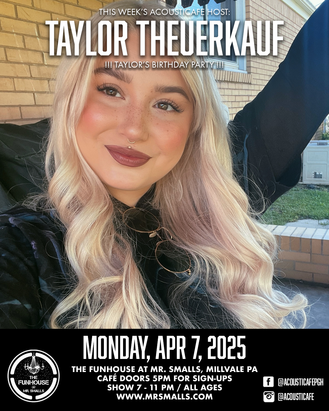 AcoustiCafe Open Stage - every Monday at the Funhouse at Mr Smalls!